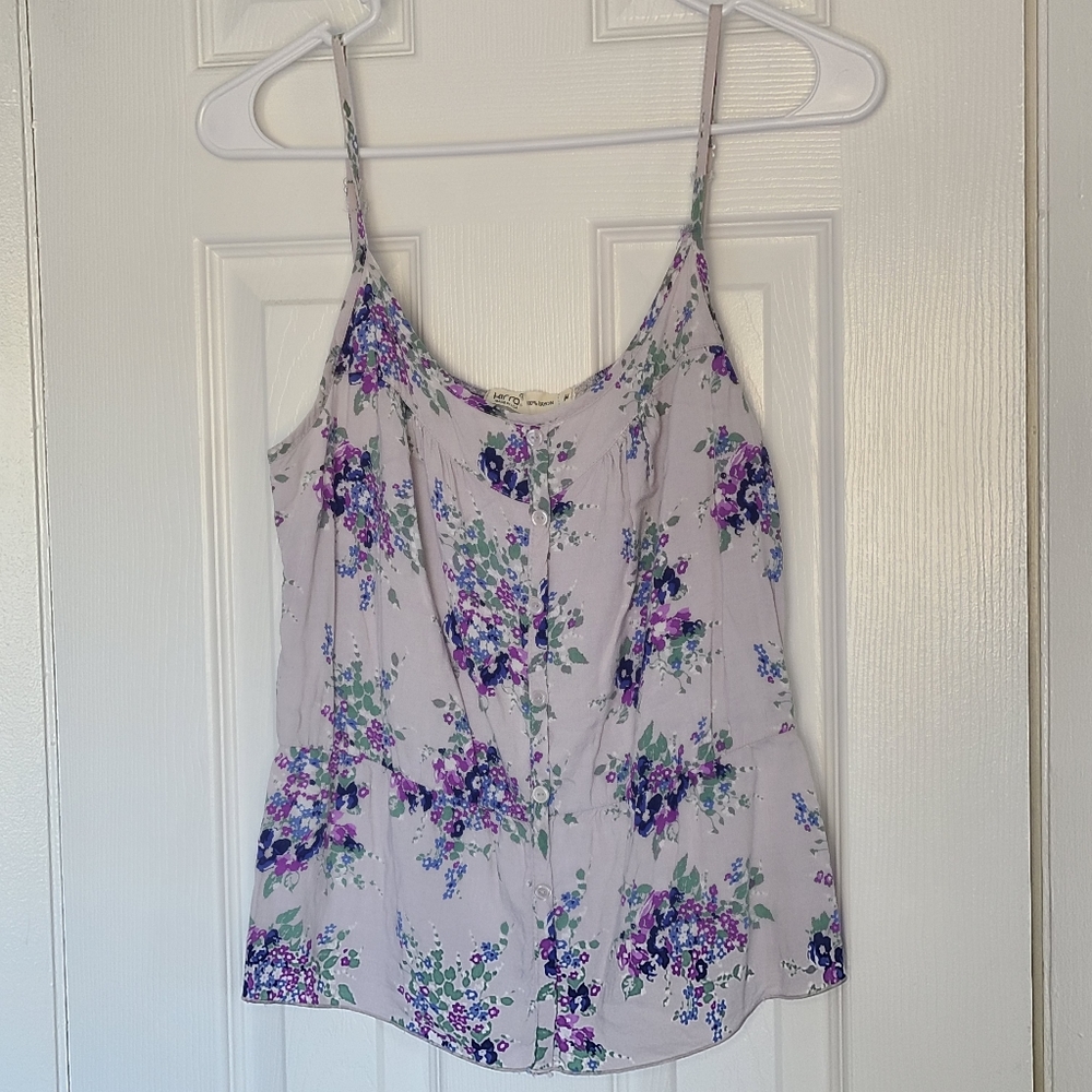 Kirra purple floral tank top sz. M